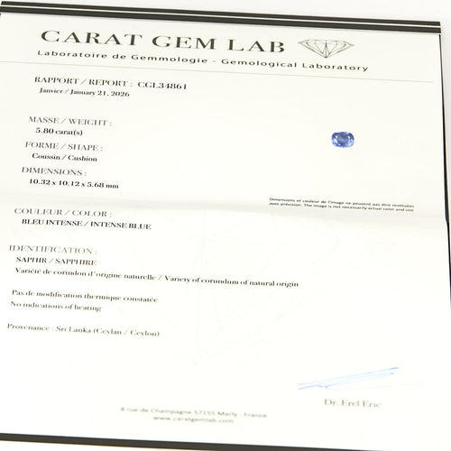 53.5 Bague marguerite en or blanc, saphir Ceylan et diamants 58 Facettes EB10