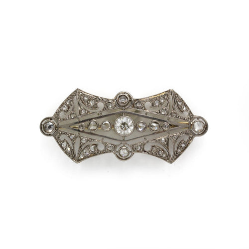 Art Déco - Broche en or blanc et diamants 58 Facettes 260199R