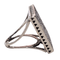 55 Bague en or blanc 18k et diamants noirs 58 Facettes T428