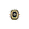 56 Bague halo en or jaune avec saphirs et diamants 58 Facettes 50492