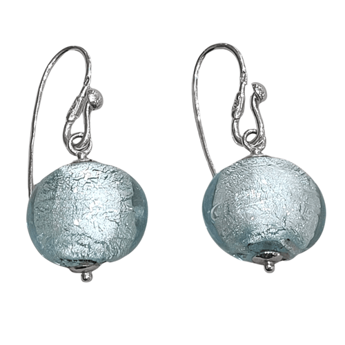 Boucles d'oreilles en Murano bleu et or blanc 18k 58 Facettes PE237