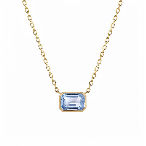 Love More - Collier en or 18 ct et saphir bleu de Ceylan 58 Facettes GPD1015CB