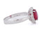 55 Bague en or blanc avec rubis ovale et diamants 58 Facettes AN539 (0069)