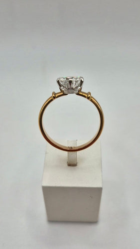 53 Solitaire bicolore - Bague en or rose et blanc, diamant 1,70 ct 58 Facettes 322/366