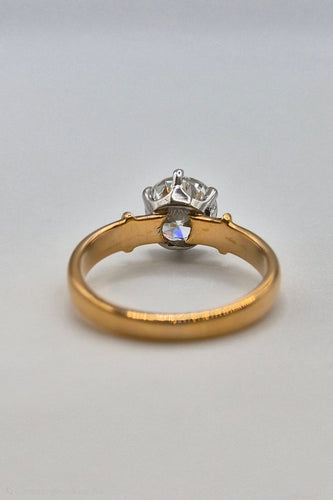 53 Solitaire bicolore - Bague en or rose et blanc, diamant 1,70 ct 58 Facettes 322/366