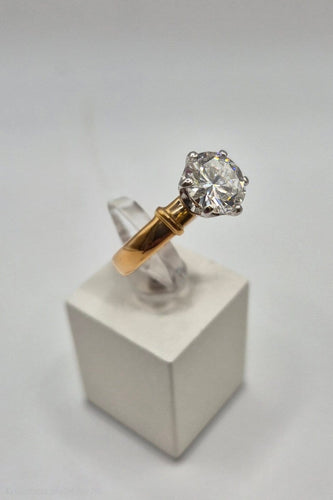 53 Solitaire bicolore - Bague en or rose et blanc, diamant 1,70 ct 58 Facettes 322/366