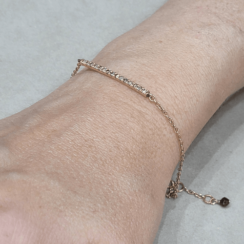 Bracelet en or rose 18 ct et diamants bruns 58 Facettes P151