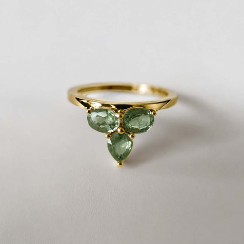 53 Eden - Bague 1,0 ct en or 18K et saphirs verts 58 Facettes GBR1215TL