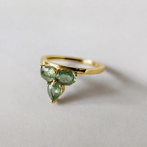 53 Eden - Bague 1,0 ct en or 18K et saphirs verts 58 Facettes GBR1215TL