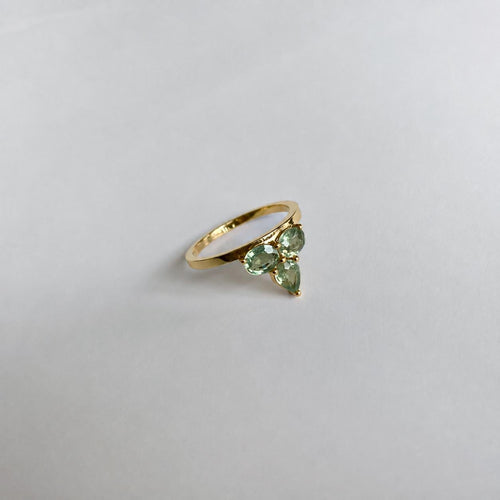 53 Eden - Bague 1,0 ct en or 18K et saphirs verts 58 Facettes GBR1215TL