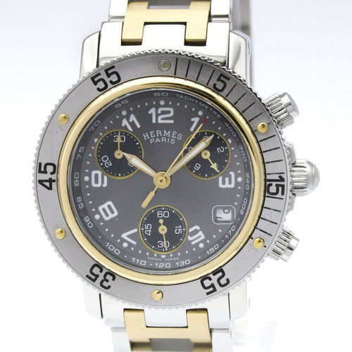 Montre Hermès Clipper - Montre quartz en acier et métal plaqué 58 Facettes rk0hw2xf4q