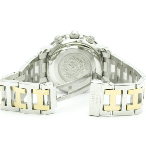 Montre Hermès Clipper - Montre quartz en acier et métal plaqué 58 Facettes rk0hw2xf4q