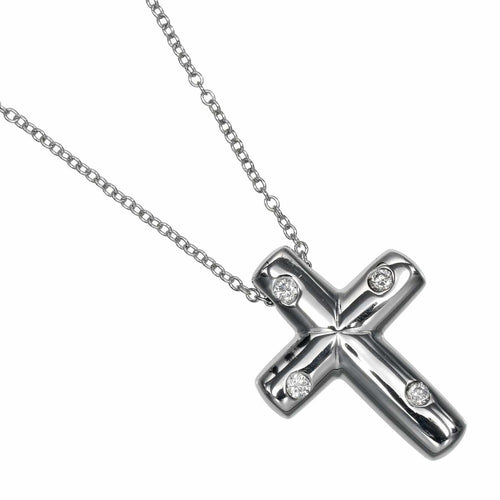 Pendentif Tiffany & Co. - Pendentif croix en platine et diamants 58 Facettes vcem0tfn0n
