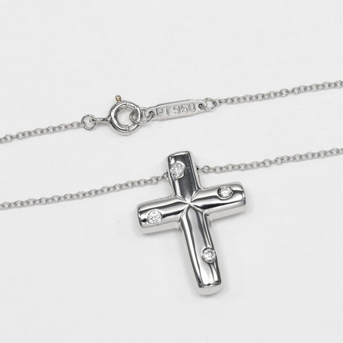 Pendentif Tiffany & Co. - Pendentif croix en platine et diamants 58 Facettes vcem0tfn0n
