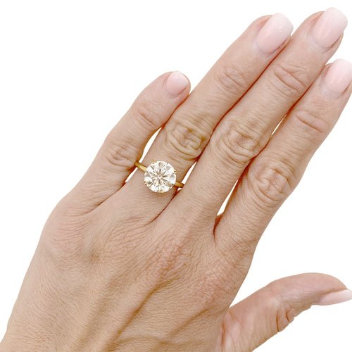 Bague 53 Bague solitaire en or jaune et diamant 3,89 carats 58 Facettes 35858