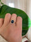 53 ALGT - Bague en or jaune 18 ct avec spinelle et diamants 58 Facettes ring