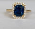 53 ALGT - Bague en or jaune 18 ct avec spinelle et diamants 58 Facettes ring