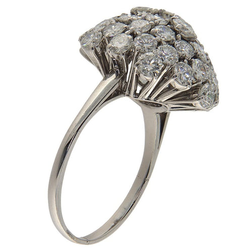 59 Bague vintage en or blanc et diamants 2,94 ct 58 Facettes G4003