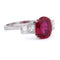 55 Bague vintage en or blanc, rubis et diamants 58 Facettes AN633 (0599)