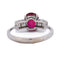 55 Bague vintage en or blanc, rubis et diamants 58 Facettes AN633 (0599)