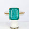 60 Bague en or jaune 18 carats avec émeraude naturelle 58 Facettes R0011