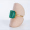 60 Bague en or jaune 18 carats avec émeraude naturelle 58 Facettes R0011