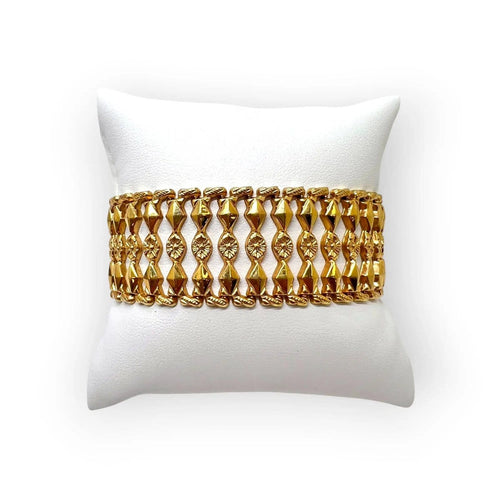 Bracelet maille ajourée en or jaune 58 Facettes 330099340