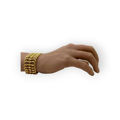 Bracelet maille ajourée en or jaune 58 Facettes 330099340