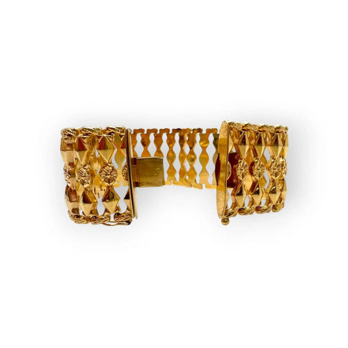 Bracelet maille ajourée en or jaune 58 Facettes 330099340