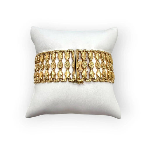Bracelet maille ajourée en or jaune 58 Facettes 330099340