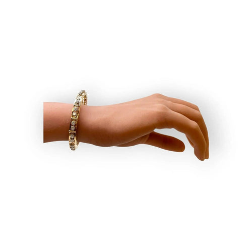 Bracelet jonc ouvrant ajouré en or jaune et diamants 58 Facettes 330095645