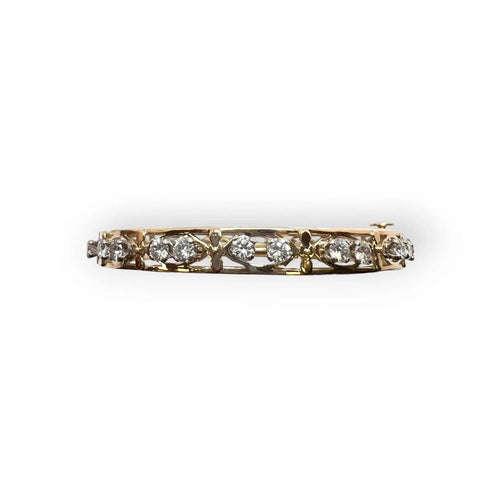 Bracelet jonc ouvrant ajouré en or jaune et diamants 58 Facettes 330095645