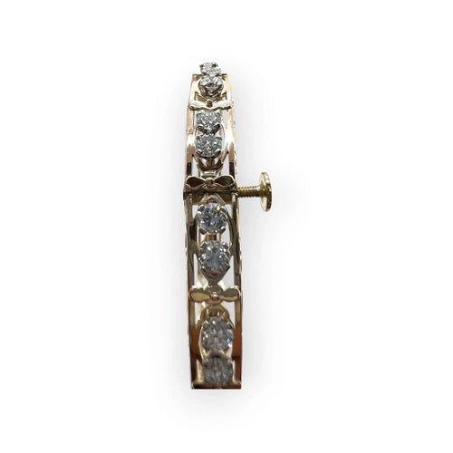 Bracelet jonc ouvrant ajouré en or jaune et diamants 58 Facettes 330095645