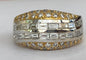 57 Bague jonc en or blanc et jaune 18K et diamants 58 Facettes ring