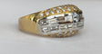 57 Bague jonc en or blanc et jaune 18K et diamants 58 Facettes ring
