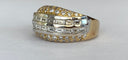 57 Bague jonc en or blanc et jaune 18K et diamants 58 Facettes ring