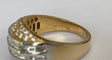 57 Bague jonc en or blanc et jaune 18K et diamants 58 Facettes ring
