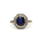 50 Bague ancienne en or jaune 750, platine, saphir et diamants 58 Facettes 1441