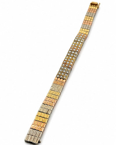 Van Cleef & Arpels - Bracelet en or tricolore 18 carats et diamants 58 Facettes Cva