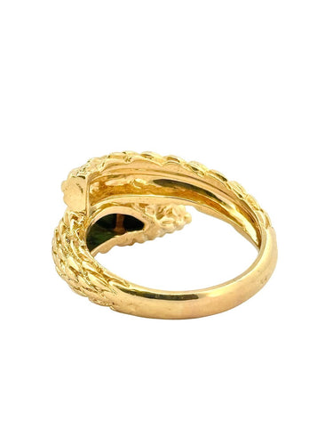 54 Boucheron Serpent Bohème - Bague en or jaune et turquoise 58 Facettes Sb