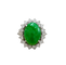 51 Bague en or blanc 18 ct avec jade vert et diamants 58 Facettes 90435