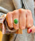 51 Bague en or blanc 18 ct avec jade vert et diamants 58 Facettes 90435