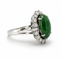 51 Bague en or blanc 18 ct avec jade vert et diamants 58 Facettes 90435