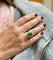 51 Bague en or blanc 18 ct avec jade vert et diamants 58 Facettes 90435