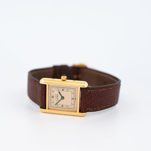 Cartier Tank Must - Montre SM en vermeil cadran champagne 58 Facettes 569