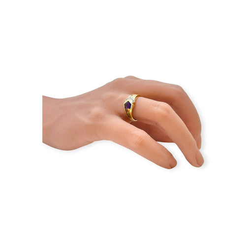 54 Bague en or jaune 18K, type améthyste, citrine, péridot et diamants 58 Facettes 330099407