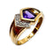54 Bague en or jaune 18K, type améthyste, citrine, péridot et diamants 58 Facettes 330099407