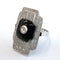 59 Bague en or blanc 18 ct avec diamants et onyx 58 Facettes 286/26 E