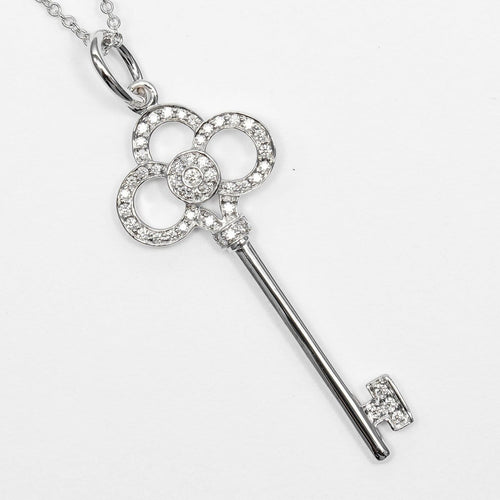 Tiffany & Co. Crown Key - Pendentif en or blanc et diamants 58 Facettes ydq5x3613g