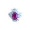 52 Bague en or blanc 18 ct, rubis et diamants 58 Facettes 274/26 E 159/26